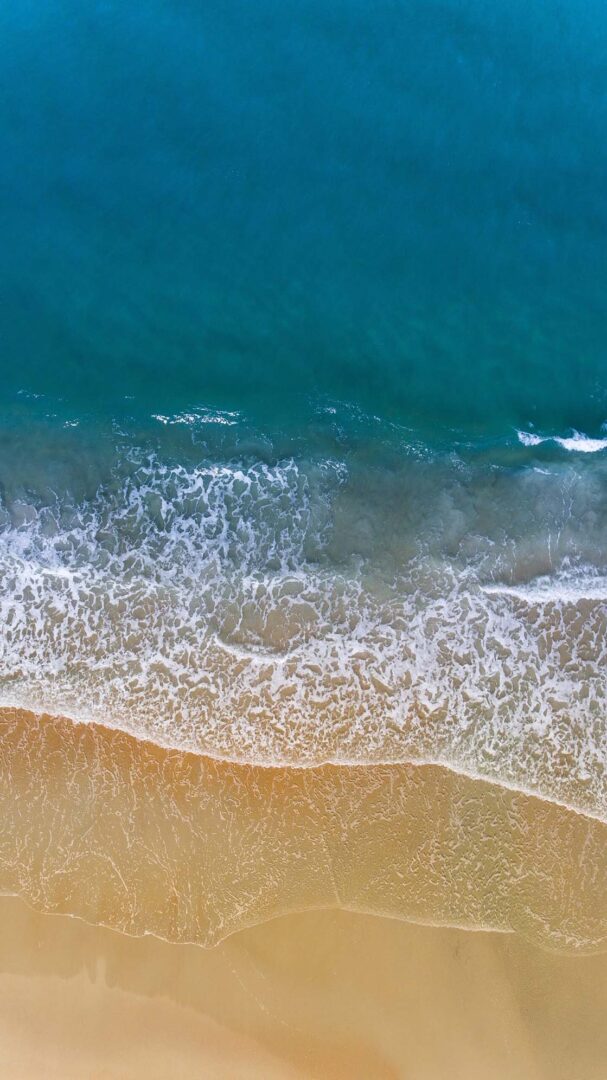 Ocean waves, view of palm coast beach